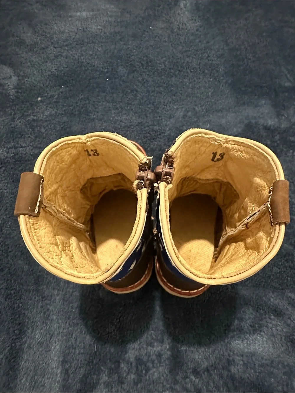 Toddler Brown Cowboy Boots with American Flag Accents